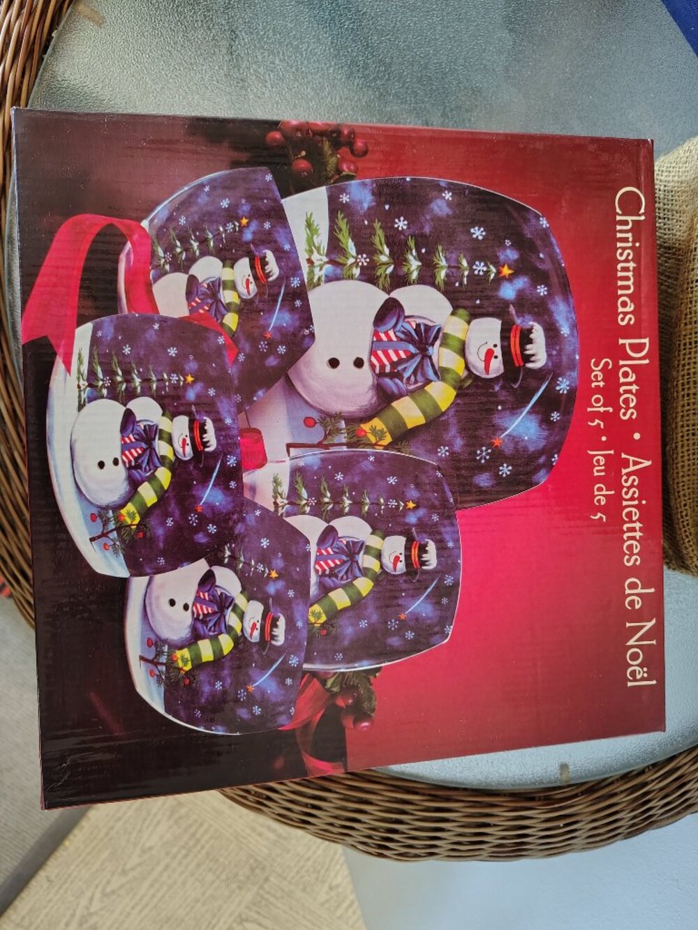 Ceramic Christmas Plates Set of 5